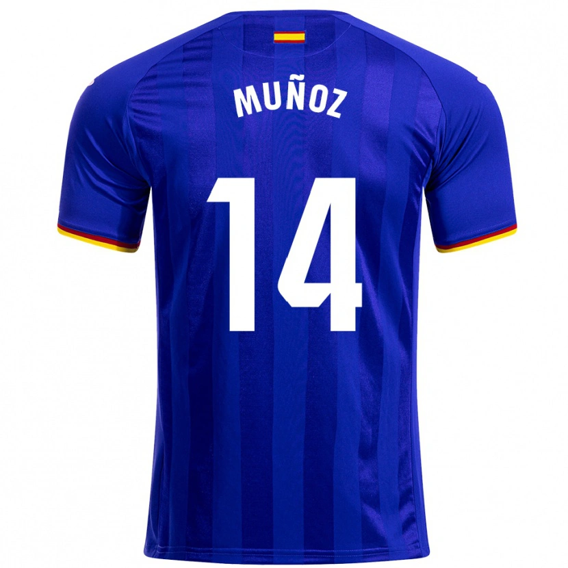 Danxen Hombre Camiseta Javi Muñoz #14 Azul Rojo Amarillo 1ª Equipación 2025/26 La Camisa México