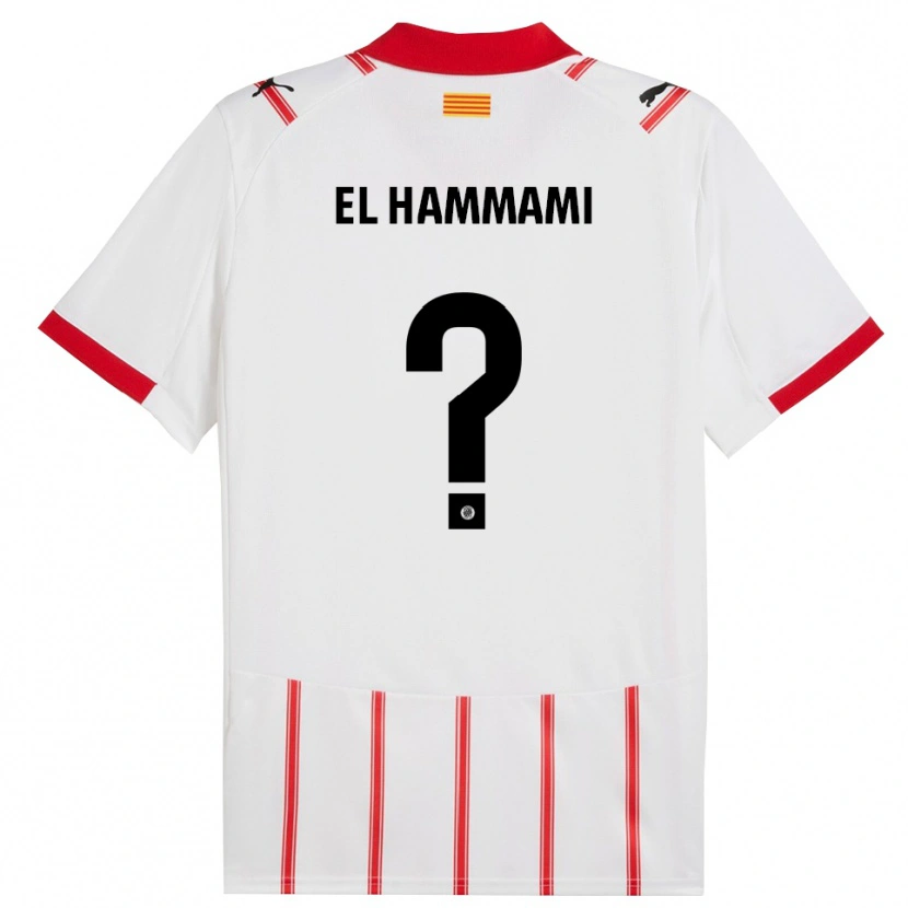 Danxen Hombre Camiseta Ayoub El Hammami #0 Blanco Rojo 1ª Equipación 2025/26 La Camisa México