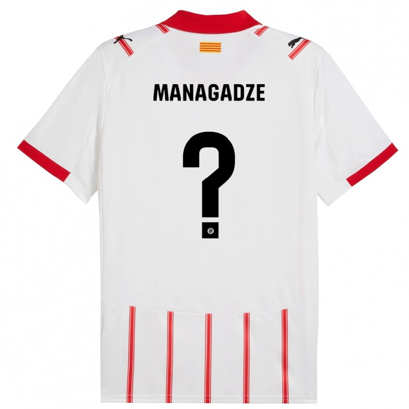 Danxen Hombre Camiseta Luka Managadze #0 Blanco Rojo 1ª Equipación 2025/26 La Camisa México
