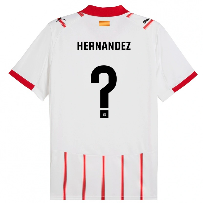 Danxen Hombre Camiseta Guillem Hernández #0 Blanco Rojo 1ª Equipación 2025/26 La Camisa México