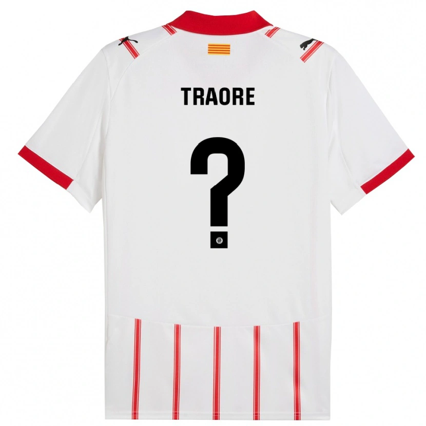 Danxen Hombre Camiseta Solo Traoré #0 Blanco Rojo 1ª Equipación 2025/26 La Camisa México