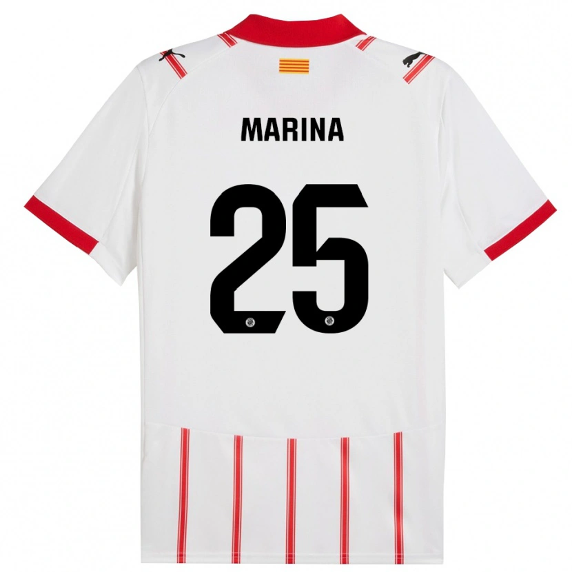 Danxen Hombre Camiseta Sergi Marina #25 Blanco Rojo 1ª Equipación 2025/26 La Camisa México