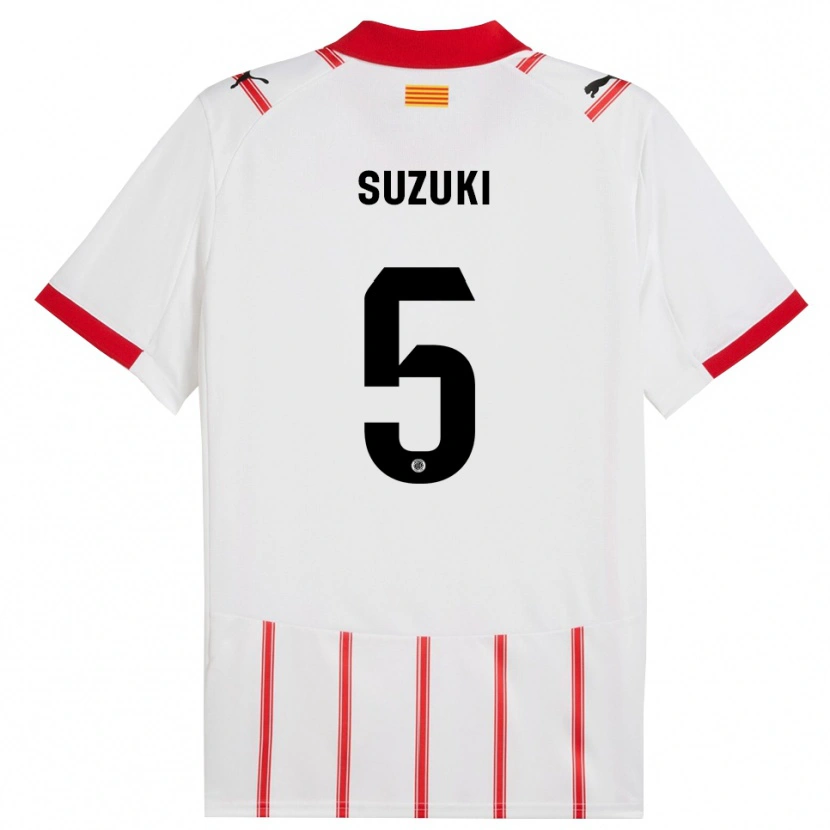 Danxen Hombre Camiseta Wadi Ibrahim Suzuki #5 Blanco Rojo 1ª Equipación 2025/26 La Camisa México