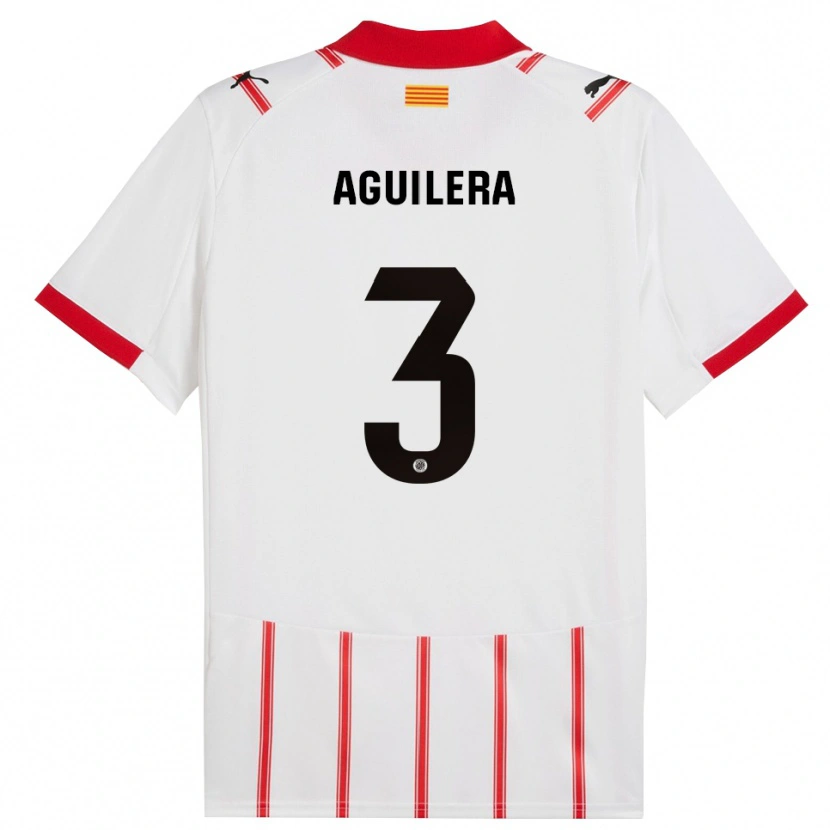 Danxen Hombre Camiseta Oriol Aguilera #3 Blanco Rojo 1ª Equipación 2025/26 La Camisa México