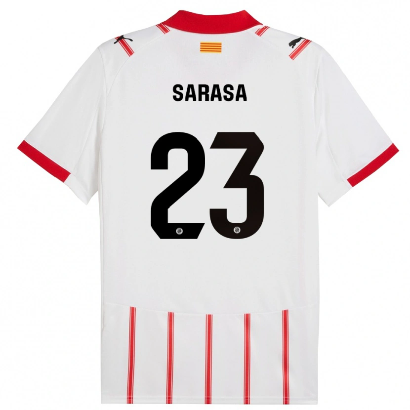 Danxen Hombre Camiseta Javi Sarasa #23 Blanco Rojo 1ª Equipación 2025/26 La Camisa México