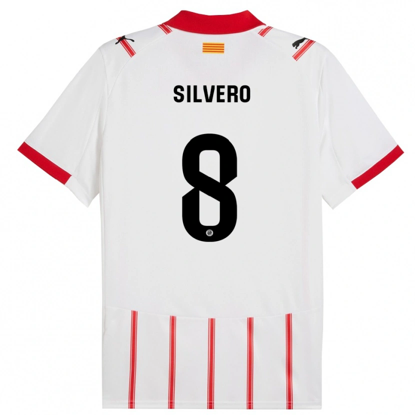 Danxen Hombre Camiseta Pol Silvero #8 Blanco Rojo 1ª Equipación 2025/26 La Camisa México