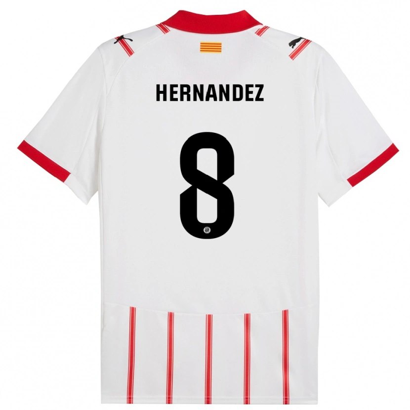 Danxen Hombre Camiseta Sofia Hernández #8 Blanco Rojo 1ª Equipación 2025/26 La Camisa México