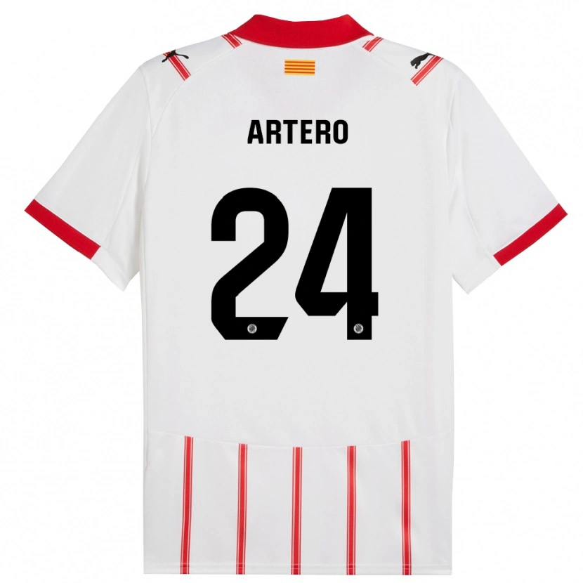 Danxen Hombre Camiseta Ricard Artero #24 Blanco Rojo 1ª Equipación 2025/26 La Camisa México
