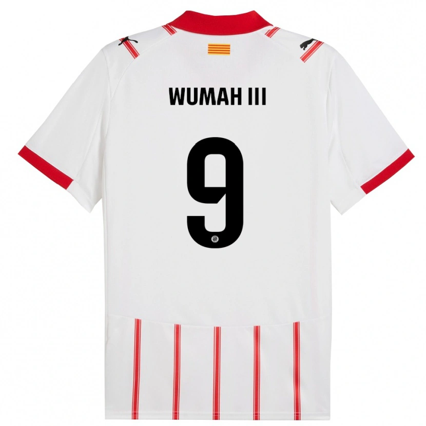 Danxen Hombre Camiseta Edward Wumah Iii #9 Blanco Rojo 1ª Equipación 2025/26 La Camisa México