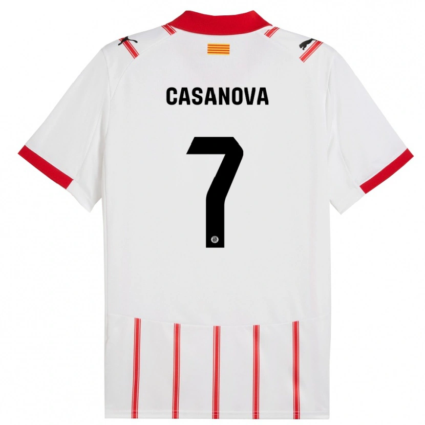 Danxen Hombre Camiseta Àstrid Casanova #7 Blanco Rojo 1ª Equipación 2025/26 La Camisa México