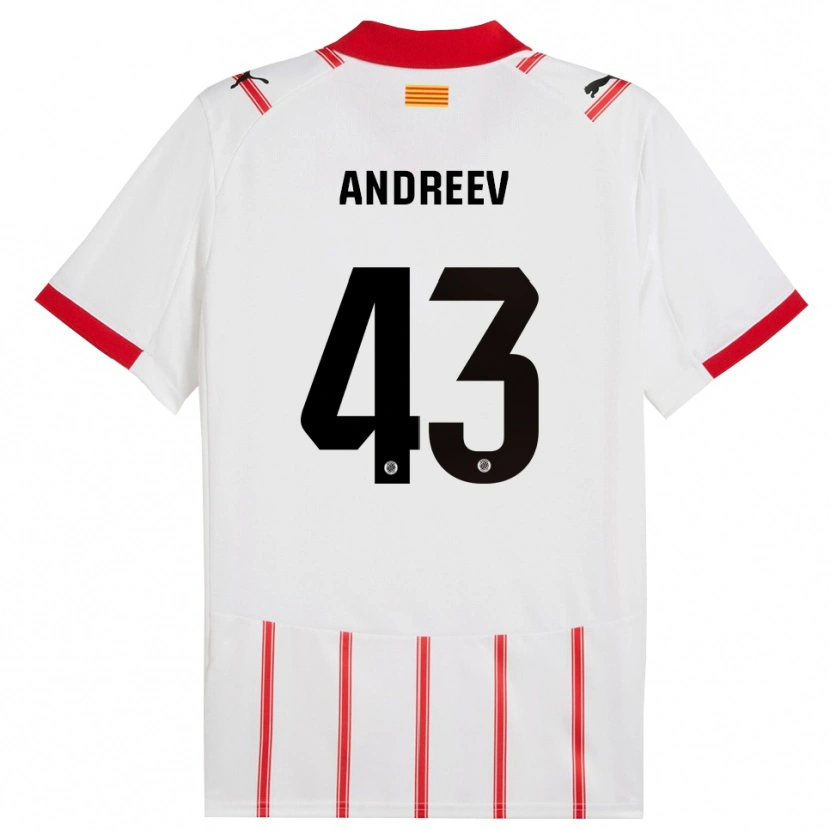 Danxen Hombre Camiseta Aleksandar Andreev #43 Blanco Rojo 1ª Equipación 2025/26 La Camisa México