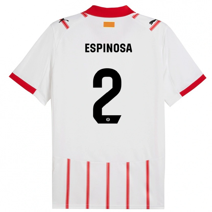Danxen Hombre Camiseta Bernardo Espinosa #2 Blanco Rojo 1ª Equipación 2025/26 La Camisa México