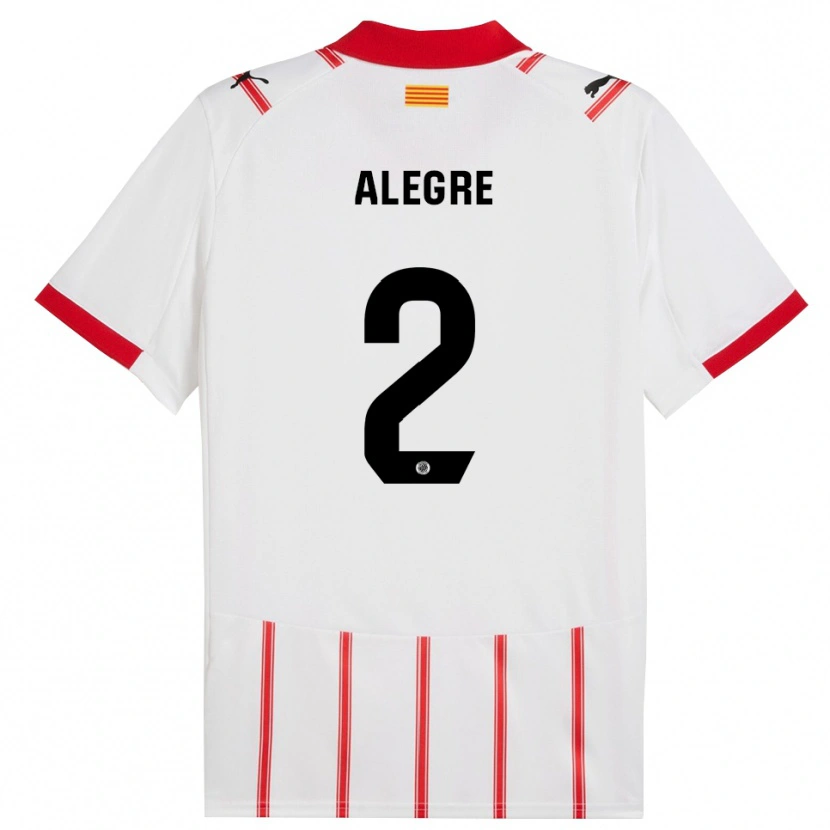 Danxen Hombre Camiseta Marc Alegre #2 Blanco Rojo 1ª Equipación 2025/26 La Camisa México