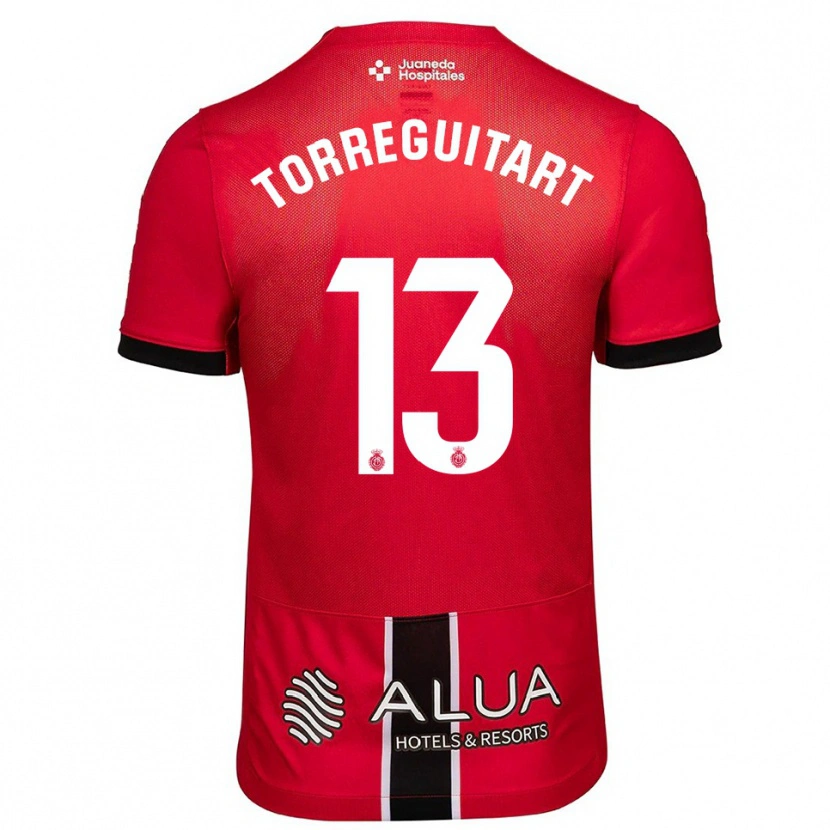 Danxen Hombre Camiseta Nil Torreguitart #13 Rojo Negro 1ª Equipación 2025/26 La Camisa México