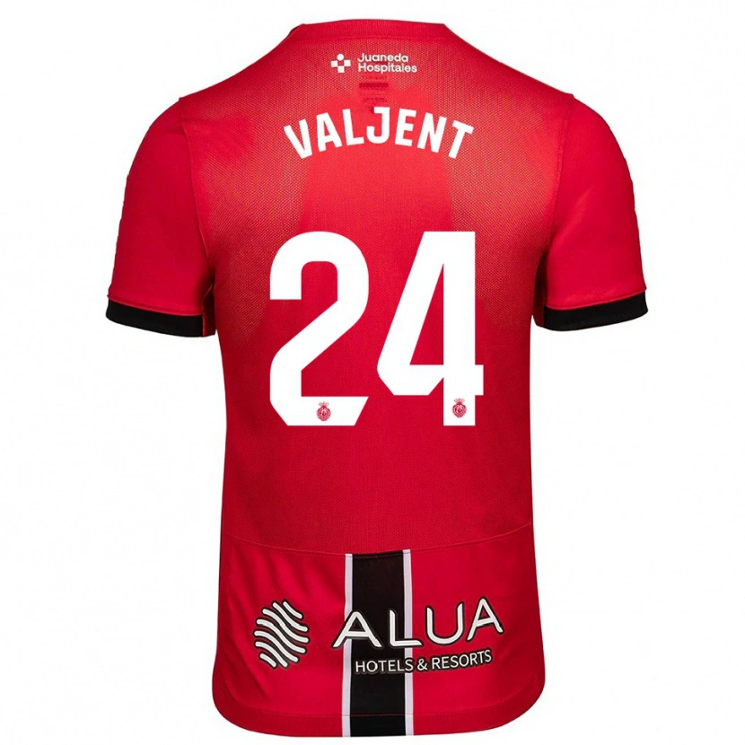 Danxen Hombre Camiseta Martin Valjent #24 Rojo Negro 1ª Equipación 2025/26 La Camisa México
