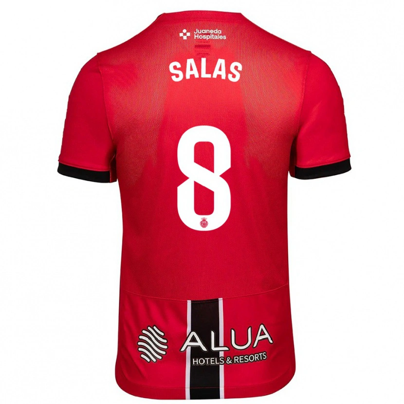 Danxen Hombre Camiseta Jan Salas #8 Rojo Negro 1ª Equipación 2025/26 La Camisa México