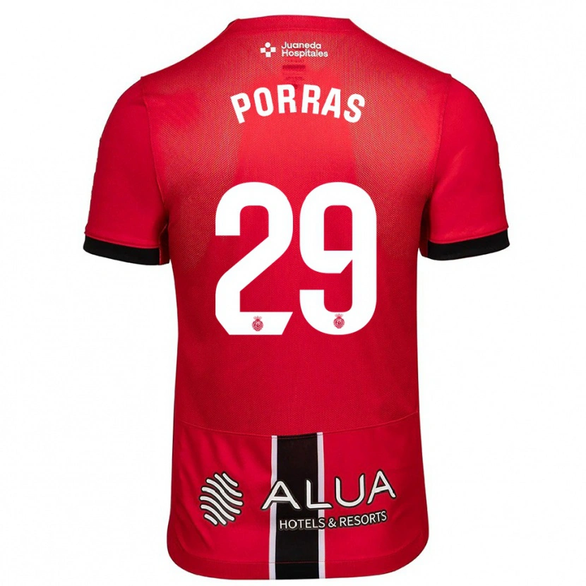 Danxen Hombre Camiseta Jordi Porras #29 Rojo Negro 1ª Equipación 2025/26 La Camisa México