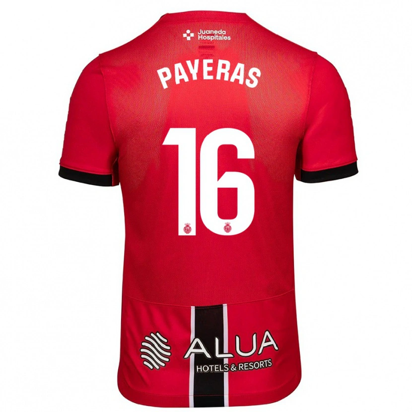 Danxen Hombre Camiseta Martí Payeras #16 Rojo Negro 1ª Equipación 2025/26 La Camisa México