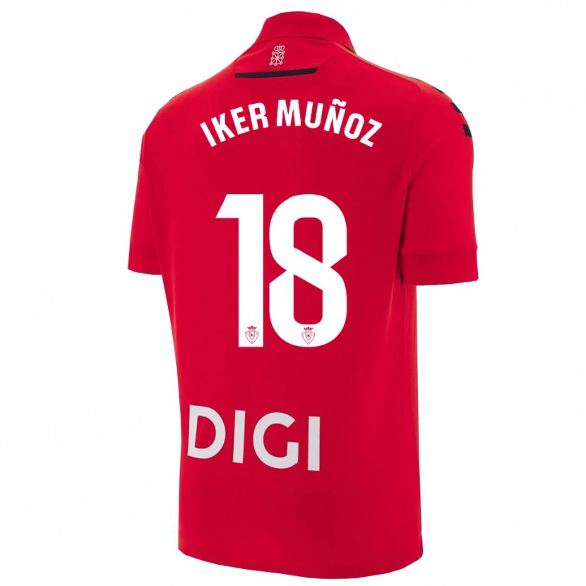 Danxen Hombre Camiseta Iker Muñoz #18 Rojo Negro 1ª Equipación 2025/26 La Camisa México