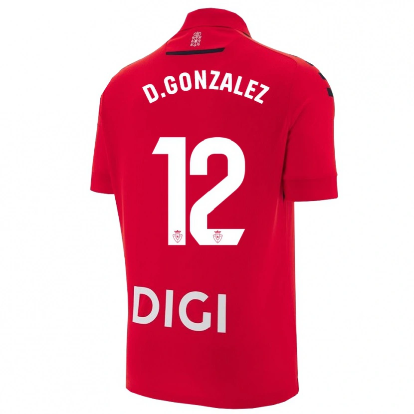 Danxen Hombre Camiseta Dani González #12 Rojo Negro 1ª Equipación 2025/26 La Camisa México