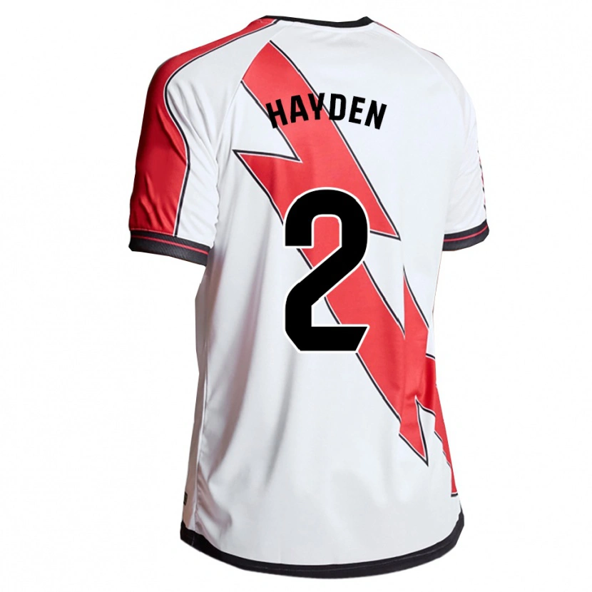 Danxen Hombre Camiseta Danielle Hayden #2 Blanco Rojo 1ª Equipación 2025/26 La Camisa México