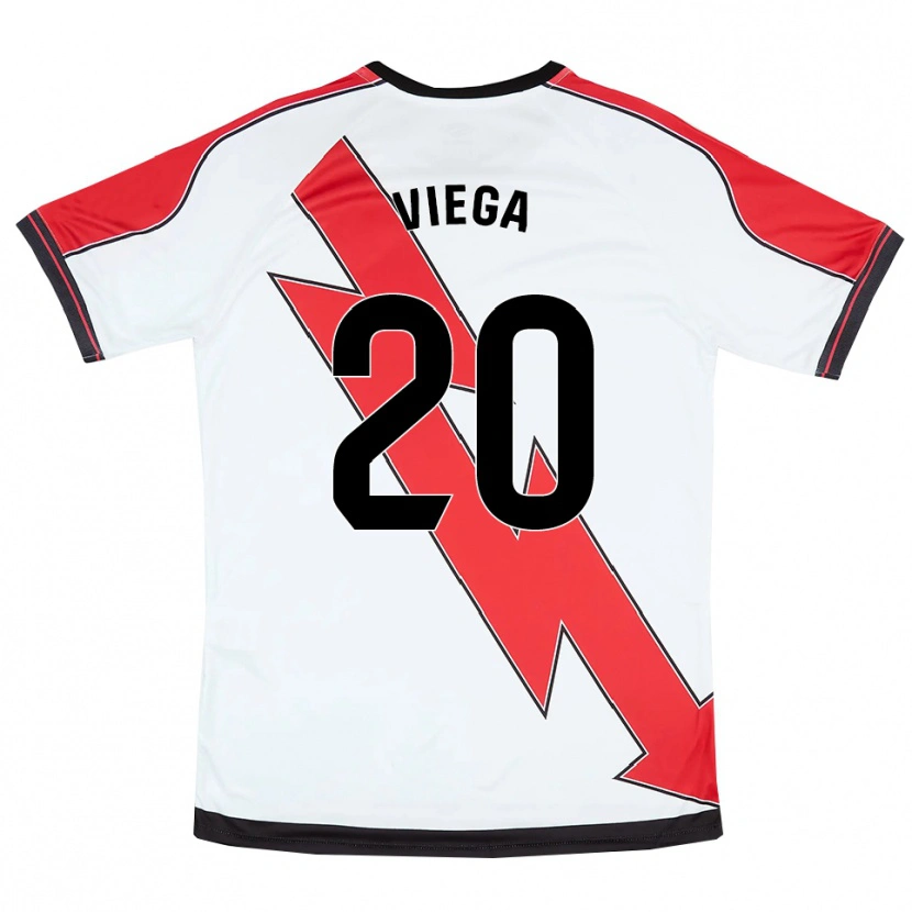 Danxen Hombre Camiseta David Viega #20 Blanco Rojo 1ª Equipación 2025/26 La Camisa México