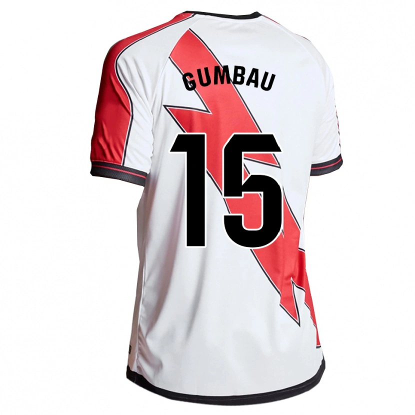 Danxen Hombre Camiseta Gerard Gumbau #15 Blanco Rojo 1ª Equipación 2025/26 La Camisa México