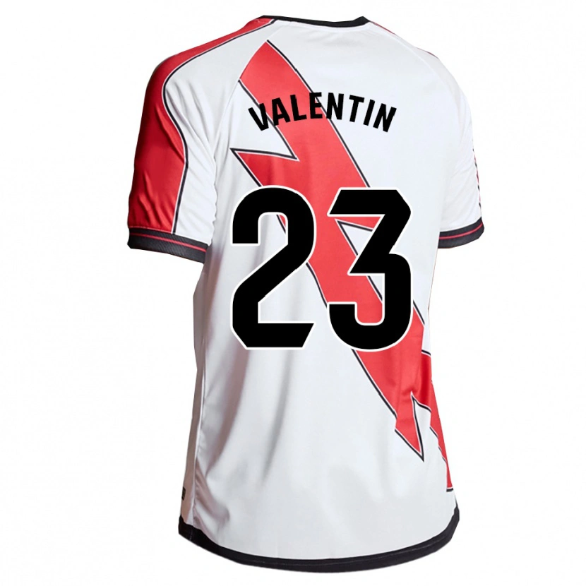 Danxen Hombre Camiseta Óscar Valentín #23 Blanco Rojo 1ª Equipación 2025/26 La Camisa México