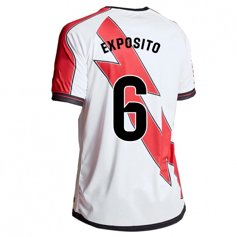 Danxen Hombre Camiseta Álvaro Expósito #6 Blanco Rojo 1ª Equipación 2025/26 La Camisa México