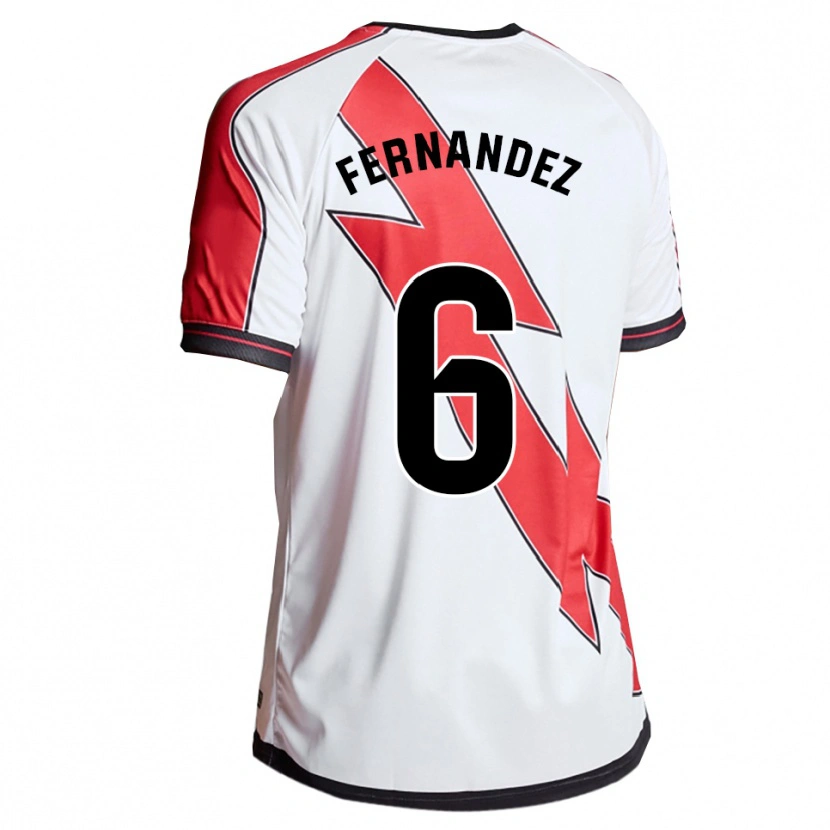 Danxen Hombre Camiseta Paula Fernández #6 Blanco Rojo 1ª Equipación 2025/26 La Camisa México