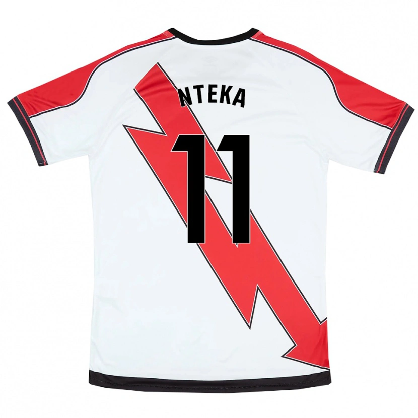 Danxen Hombre Camiseta Randy Nteka #11 Blanco Rojo 1ª Equipación 2025/26 La Camisa México