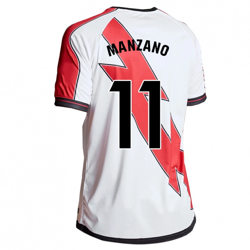 Danxen Hombre Camiseta Sergio Manzano #11 Blanco Rojo 1ª Equipación 2025/26 La Camisa México