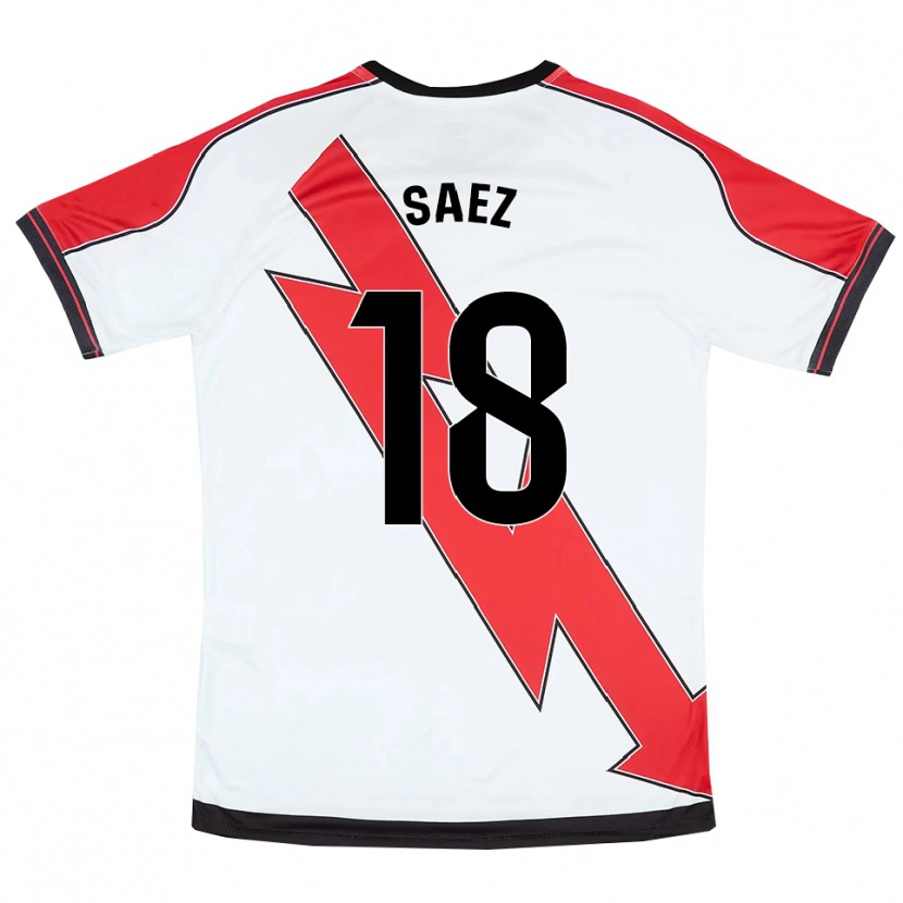 Danxen Hombre Camiseta Camila Sáez #18 Blanco Rojo 1ª Equipación 2025/26 La Camisa México
