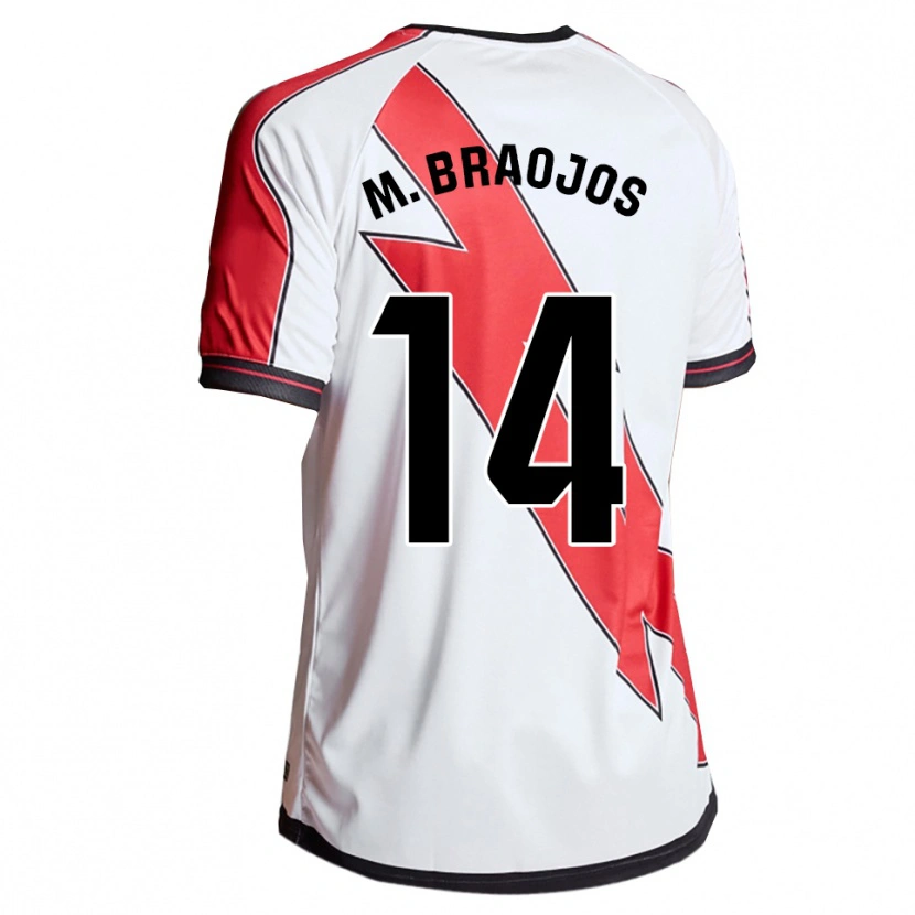 Danxen Hombre Camiseta Mónica Braojos Pérez #14 Blanco Rojo 1ª Equipación 2025/26 La Camisa México