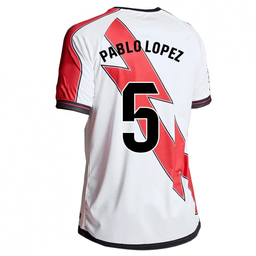 Danxen Hombre Camiseta Pablo López #5 Blanco Rojo 1ª Equipación 2025/26 La Camisa México