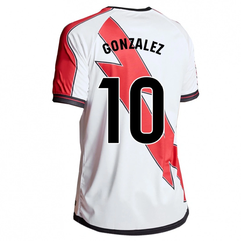 Danxen Hombre Camiseta Alba Gonzalez Perez #10 Blanco Rojo 1ª Equipación 2025/26 La Camisa México