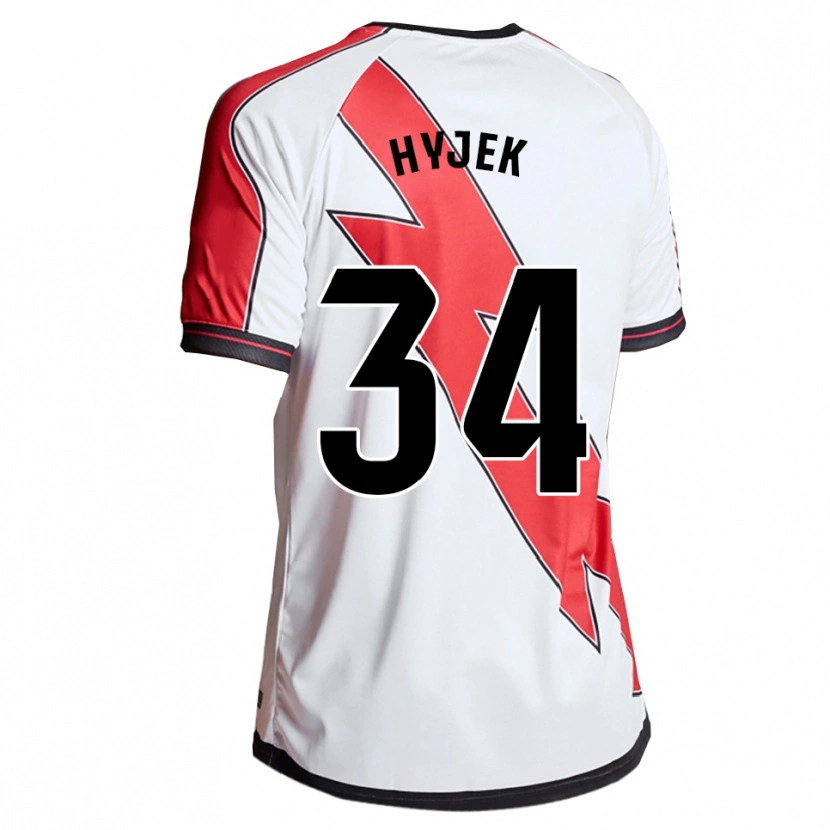 Danxen Hombre Camiseta David Hyjek #34 Blanco Rojo 1ª Equipación 2025/26 La Camisa México