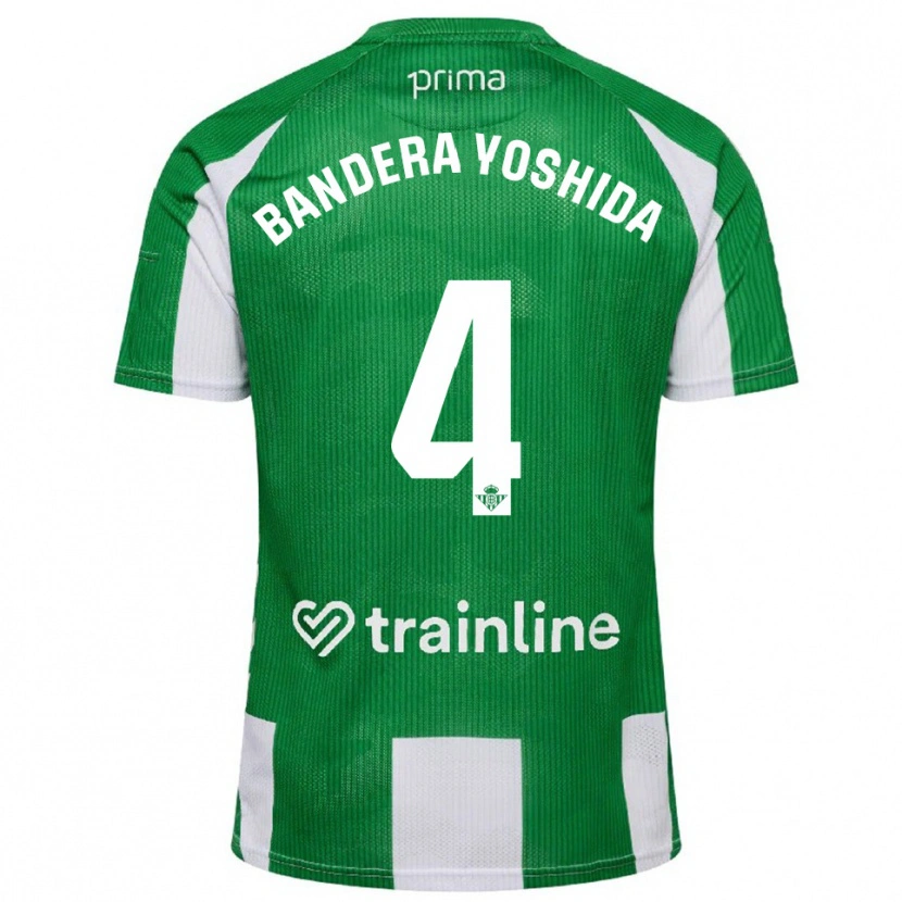 Danxen Hombre Camiseta Kenta Bandera Yoshida #4 Verde Blanco 1ª Equipación 2025/26 La Camisa México