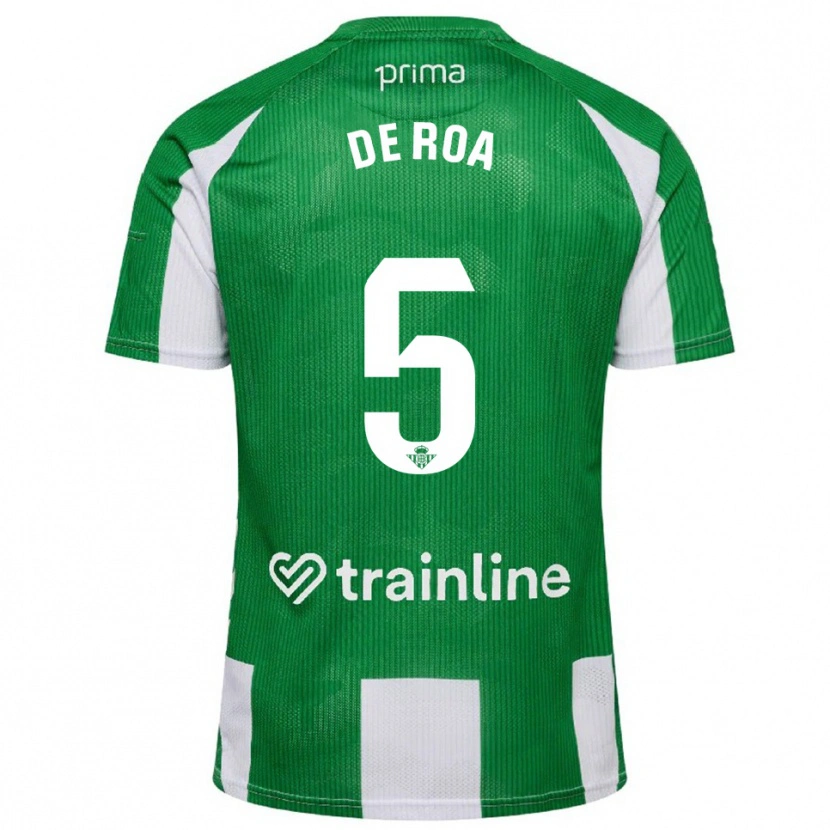 Danxen Hombre Camiseta Carlos De Roa #5 Verde Blanco 1ª Equipación 2025/26 La Camisa México