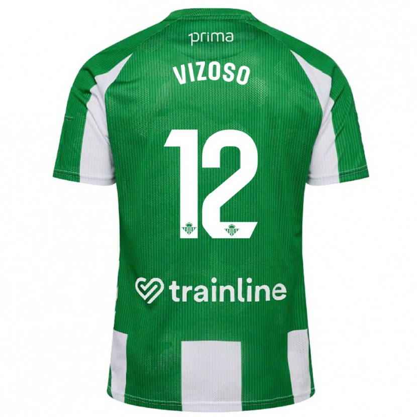 Danxen Hombre Camiseta Paula Vizoso Prieto #12 Verde Blanco 1ª Equipación 2025/26 La Camisa México