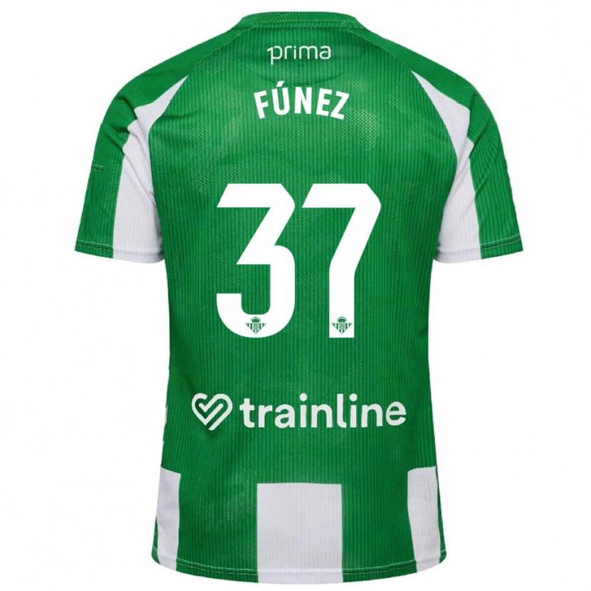 Danxen Hombre Camiseta Rica Fúnez #37 Verde Blanco 1ª Equipación 2025/26 La Camisa México