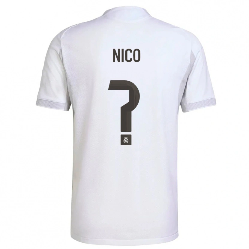 Danxen Hombre Camiseta Nico Sánchez #0 Blanco Amarillo 1ª Equipación 2025/26 La Camisa México