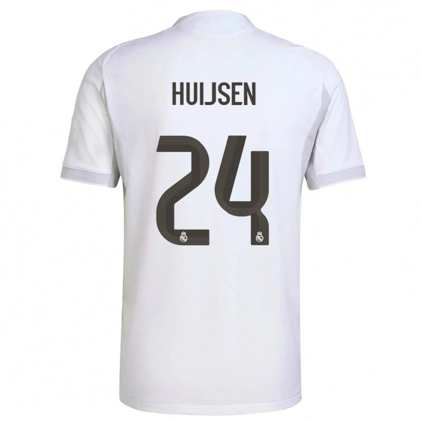 Danxen Hombre Camiseta Dean Huijsen #24 Blanco Amarillo 1ª Equipación 2025/26 La Camisa México