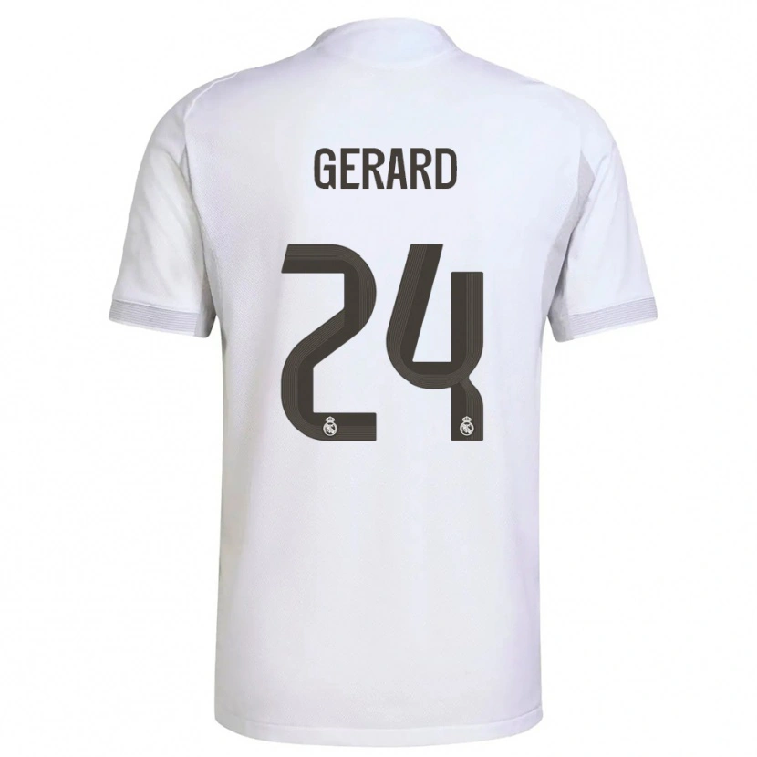 Danxen Hombre Camiseta Meline Gerard #24 Blanco Amarillo 1ª Equipación 2025/26 La Camisa México