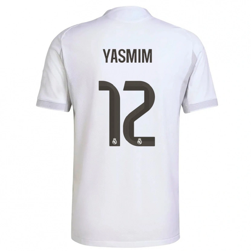 Danxen Hombre Camiseta Yasmim Assis Ribeiro #12 Blanco Amarillo 1ª Equipación 2025/26 La Camisa México