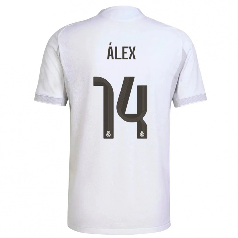 Danxen Hombre Camiseta Álex Pérez #14 Blanco Amarillo 1ª Equipación 2025/26 La Camisa México