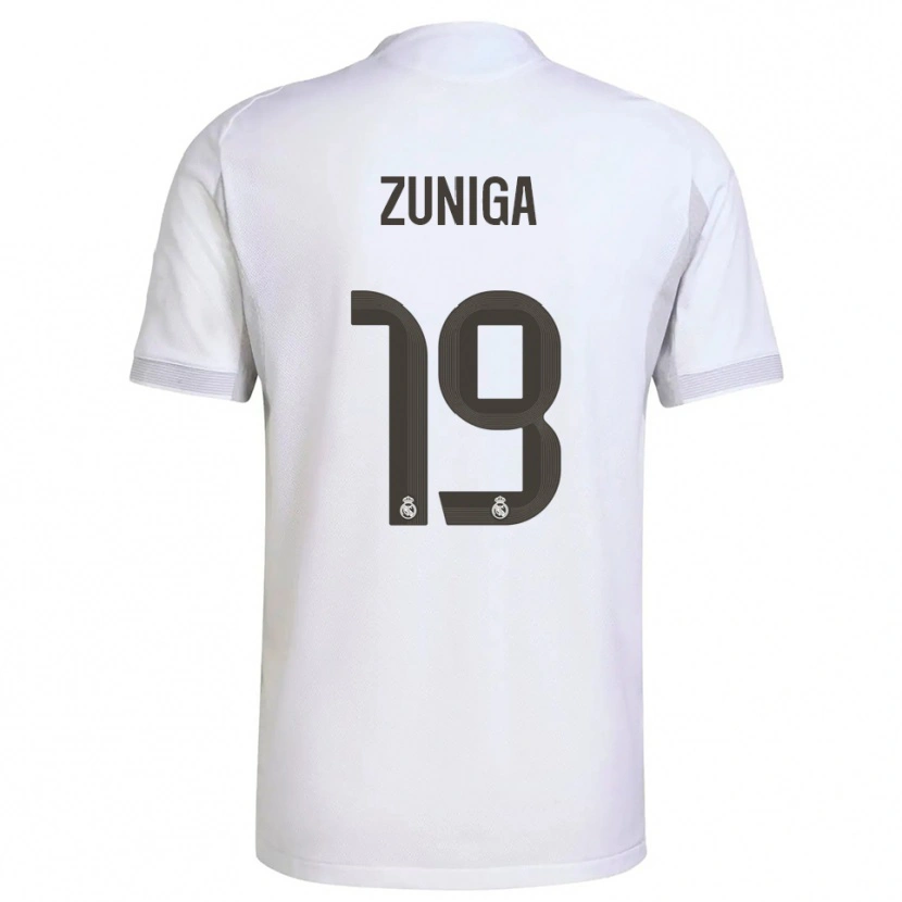 Danxen Hombre Camiseta Loren Zúñiga #19 Blanco Amarillo 1ª Equipación 2025/26 La Camisa México