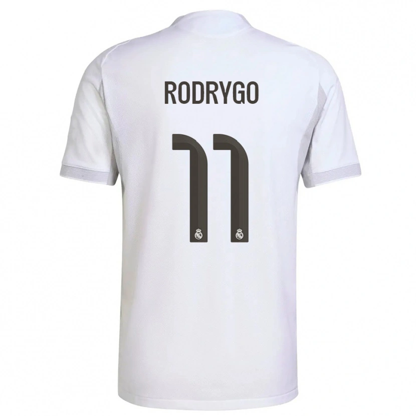 Danxen Hombre Camiseta Rodrygo #11 Blanco Amarillo 1ª Equipación 2025/26 La Camisa México