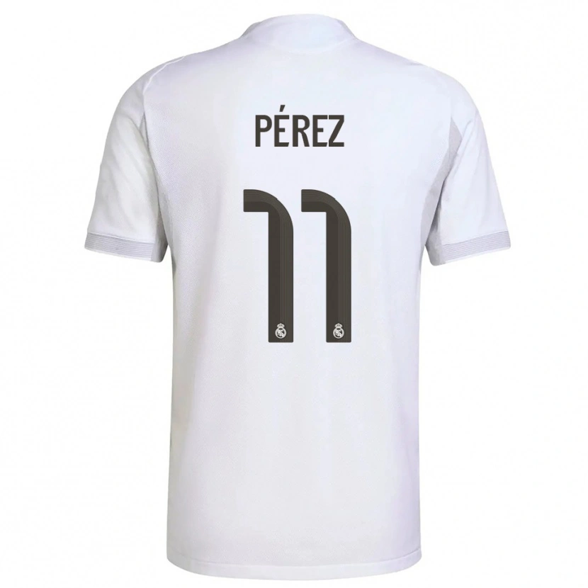 Danxen Hombre Camiseta Adrián Pérez #11 Blanco Amarillo 1ª Equipación 2025/26 La Camisa México