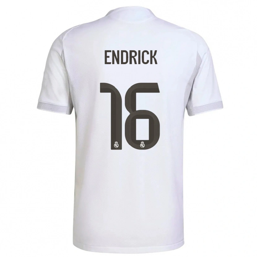 Danxen Hombre Camiseta Endrick #16 Blanco Amarillo 1ª Equipación 2025/26 La Camisa México